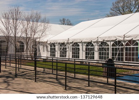Party Tent or a big white banquet wedding tent for ceremonies