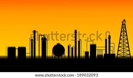 Chemical plant and oil refinery illustration