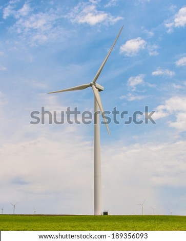 Wind Generators, Ecology. Wind generators generating green energy.