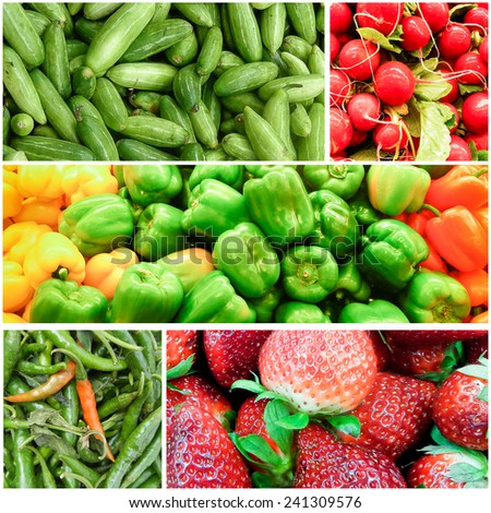 Organic Vegetable collage