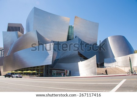 LOS ANGELES - March 30: Walt Disney Concert Hall in Los Angeles, CA on March 30, 2014. The hall was designed by Frank Gehry and is a major attraction in Los Angeles