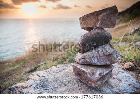 Stacking stones in vertical format