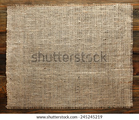 Burlap texture on wood