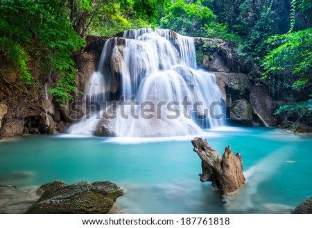 Huay Mae Kamin Waterfall at Kanchanaburi province Thailand Huay Mae Kamin Waterfall at Kanchanaburi province Thailand