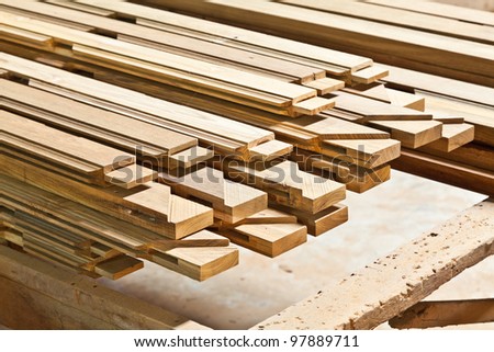 The stock of lumbers in a sawmill