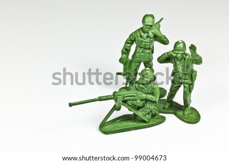 The isolated image of the plastic toy soldiers