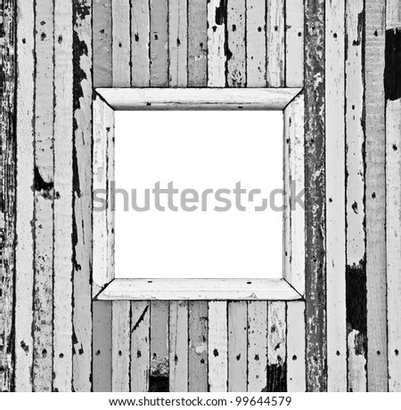 The isolated image of the black and white wooden picture frame