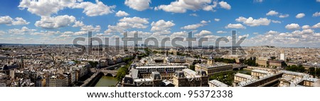 Panoramic and detailed view of Paris from Notre Dame