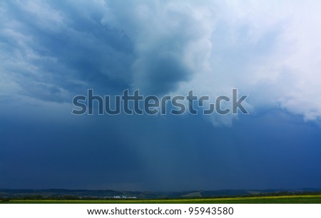 The big powerful storm clouds before a thunder-storm.