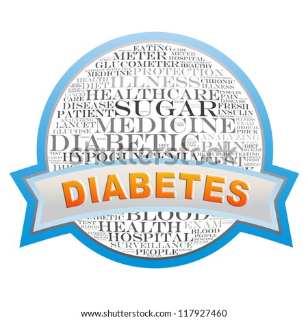 Diabetes label info-text graphics and arrangement concept on white background