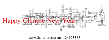 Chinese New Year info text graphic isolated on white background