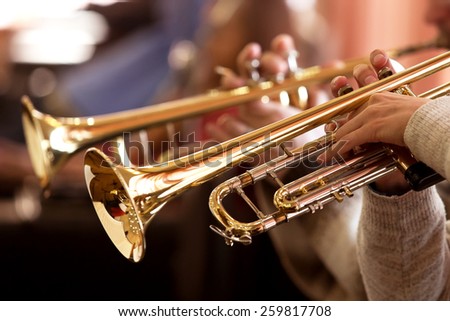 Pipes in the hands of musicians