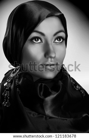 Arabic style portrait of a young beauty