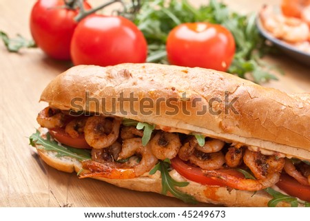 Shrimp Po-Boy sandwich