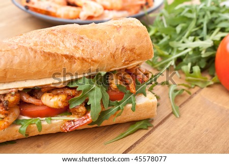 Shrimp Po-Boy sandwich