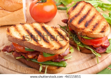 Bacon, lettuce and tomato BLT sandwiches