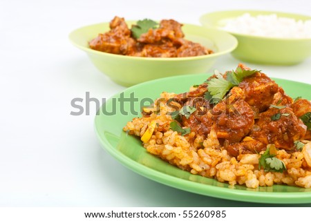 chicken curry and rice. stock photo : Chicken Curry