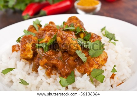 chicken curry with rice. stock photo : Chicken curry