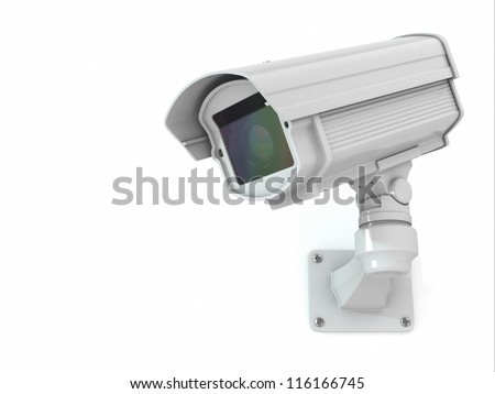 CCTV security camera on white background 3d CCTV security camera on white background 3d