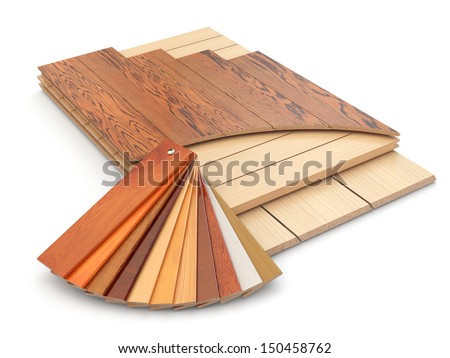 Installing laminate floor and wood samples 3d Installing laminate floor and wood samples 3d