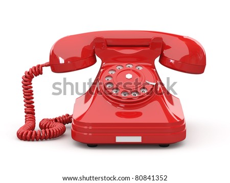  Fashioned Phone on Old Fashioned Phone On White Isolated Background  3d Stock Photo