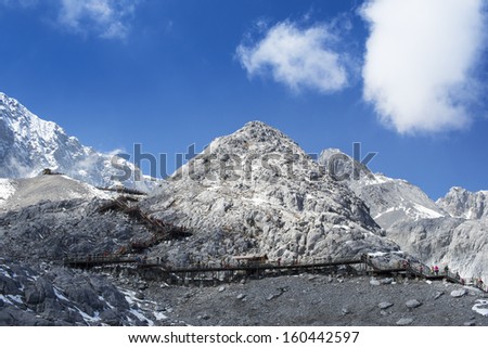 viewpoint on jade dragon snow mount, Lijiang, yunnan, southern china