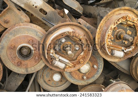 old and rusty brake of car ( badly condition after flood )
