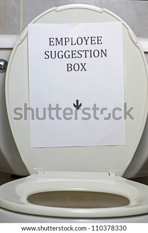 Porcelain Suggestion Box/Porcelain toilet with sign, \