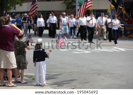NEW YORK CITY - MAY 26 2014: The 146th annual King\'s County Memorial Day Parade, one of the nation\'s oldest, honored fallen & living veterans in the streets of Bay Ridge, Brooklyn.