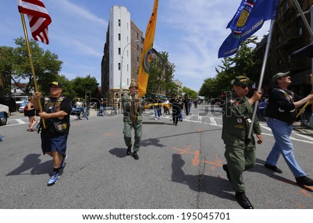 NEW YORK CITY - MAY 26 2014: The 146th annual King\'s County Memorial Day Parade, one of the nation\'s oldest, honored fallen & living veterans in the streets of Bay Ridge, Brooklyn. Vietnam veterans,