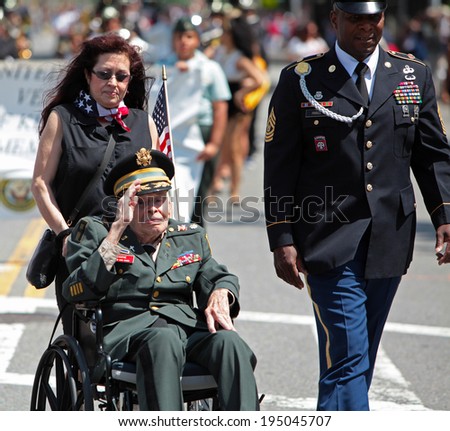 NEW YORK CITY - MAY 26 2014: The 146th annual King's County Memorial Day Parade, one of the nation's oldest, honored fallen & living veterans in the streets of Bay Ridge, Brooklyn. Lt Col Chaplain.