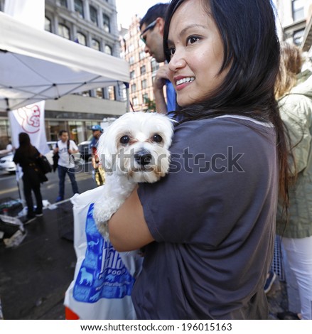 NEW YORK CITY - MAY 31 2014: Maddie\'s Pet Adoption Days, a private animal rescue organization, sponsored an adoption fair in conjunction with the NYC Mayor\'s Alliance for Animals in Union Square Park