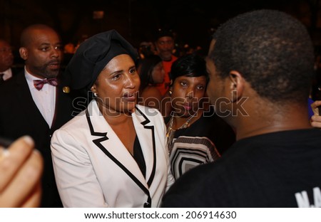 NEW YORK CITY - JULY 23 2014: Funeral services for Eric Garner, the Staten Island resident who died while being taken into custody by NYPD.   Kadiatou Diallo, mother of slain immigrant Amadou Diallo