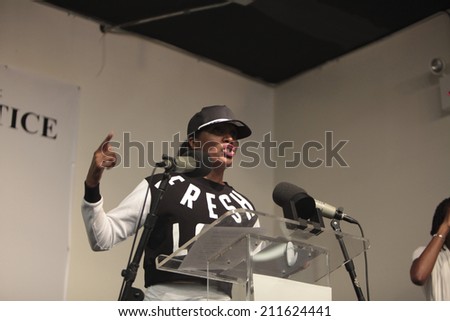 NEW YORK CITY - AUGUST 16 2014: Rev Al Sharpton's National Action Network held a rally to address the ongoing violence in Ferguson, Missouri attended by Congressman Hakeem Jeffries & the Garner family
