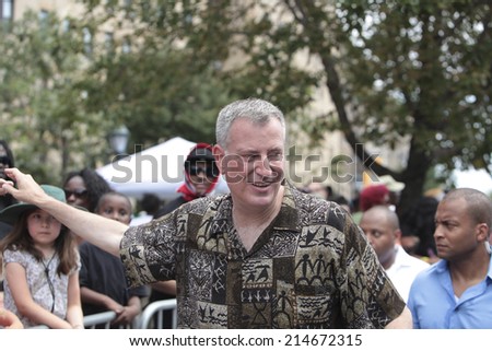 NEW YORK CITY - AUGUST 1 2014: the 47th annual West Indian Day Carnival parade on Labor Day filled Eastern Parkway with more than one million spectators celebrating Caribbean culture & heritage.