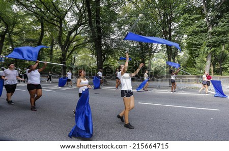 NEW YORK CITY - SEPTEMBER 6 2014: NYC\'s official Labor Day parade, held a week after Labor Day weekend, provided candidates the opportunity to reach out to union-friendly voters on Fifth Avenue