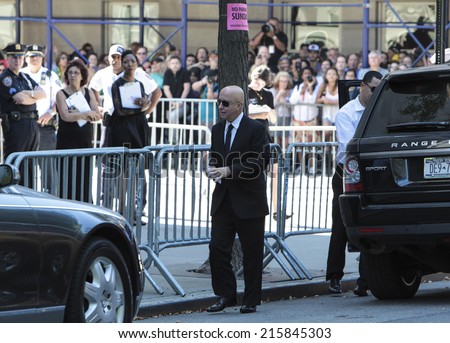 NEW YORK CITY - SEPTEMBER 7 2014: the funeral of comedienne Joan Rivers took place at Temple Emanu-El on Manhattan Upper East Side with many celebrities in film, TV & fashion attending.