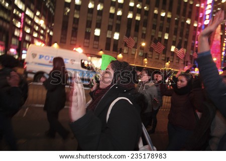 NEW YORK CITY - DECEMBER 3 2014:thousands of activists filled the streets of Manhattan after it was announced that the grand jury failed to indict NYPD officer Joe Pantaleo in the death of Eric Garner