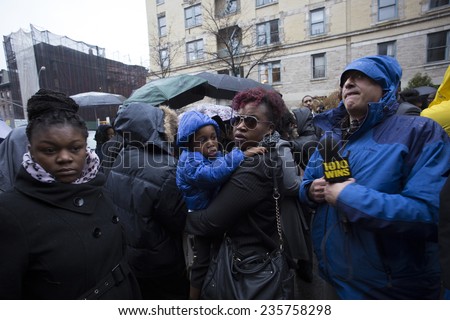 NEW YORK CITY - DECEMBER 6 2014: funeral services for Akai Gurley, shot to death by NYPD rookie officer Peter Liang, were held at Brown Baptist Church in Brooklyn.