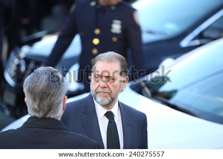 NEW YORK CITY - DECEMBER 27 2014: along with political leaders, uniformed police officers from all over north America attended funeral services for officer Rafael Ramos. Former chief Joe Esposito