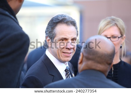 NEW YORK CITY - DECEMBER 27 2014: along with political leaders, uniformed police officers from all over north America attended funeral services for NYPD officer Rafael Ramos. NY Governor Andrew Cuomo