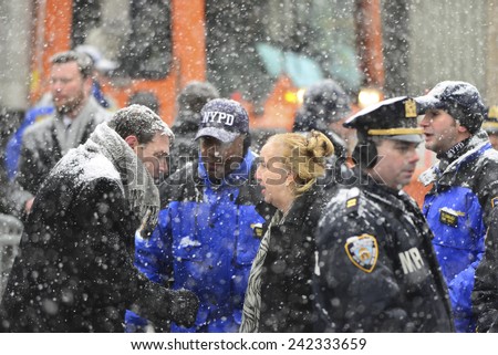 NEW YORK CITY - JANUARY 6 2015: funeral services were held for former New York governor Mario Cuomo at St. Ignatius Loyola Church on Manhattan\'s Upper East Side. NY Borough president Gail Brewer