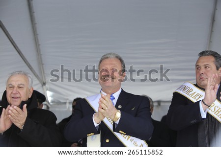 NEW YORK CITY - MARCH 29 2015: the 84th annual Greek Independence Day parade took place on 5th Avenue marking the 194th year of Greek independence from the Ottomas. Parade chairman Vasilios Gournelos