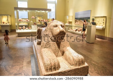 NEW YORK CITY - JUNE 9 2015: the 37th annual Museum Mile festival opened Fifth Avenue\'s Museum Mile to pedestrians and permitted visitors to enter museums free. Egyptian gallery at the Met Museum