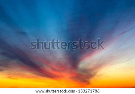 Bright Orange And Yellow Colors Sunset Sky