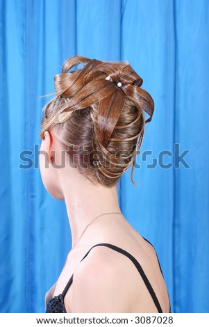 hair girl woman modern hairstyle blue glamour designer