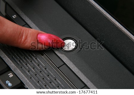 The finger specifies the button of inclusion