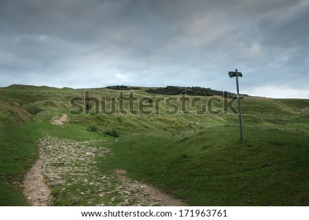 View of hilly area in the Cotswold, England