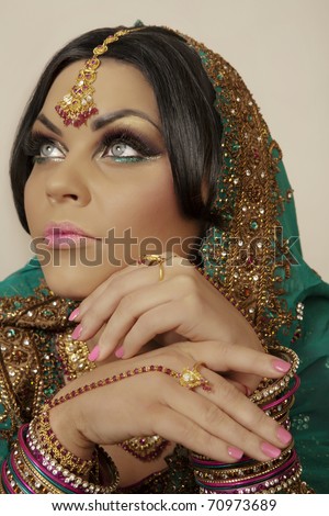 indian model portrait close up face