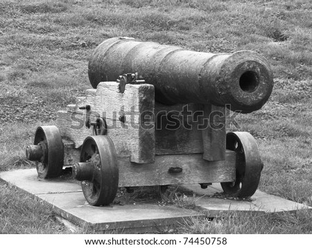old war cannon on grass